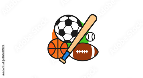 Sports equipment icons for various games.