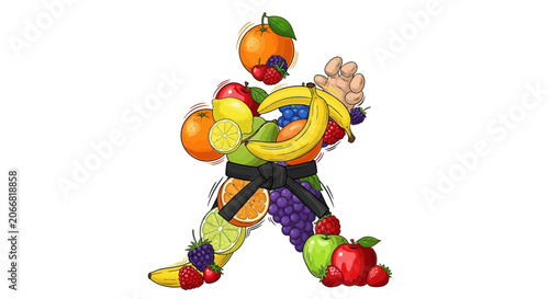 Fruit body people character design.
