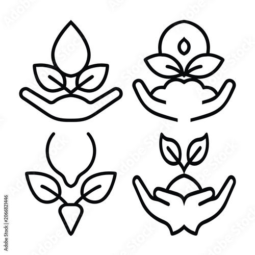 Eco Friendly Plant Care Icons