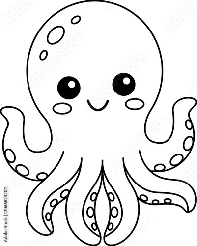 Line drawing of an octopus.