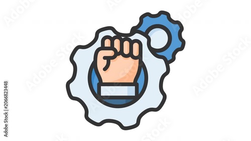 Animated workflow automation icon