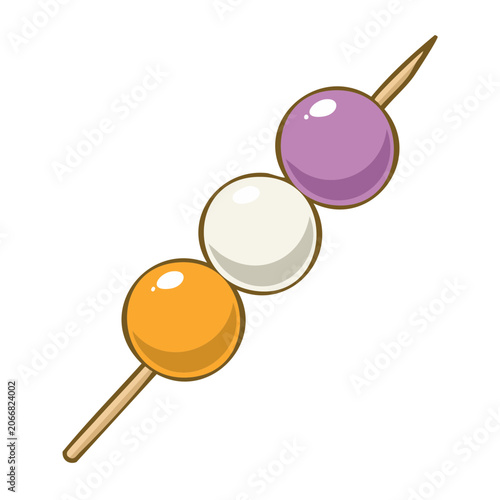 Flat design 3D magnifying glass with orange and purple circles