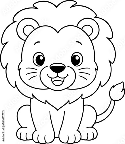 Cute lion coloring page for kids! Perfect educational worksheet to boost creativity.