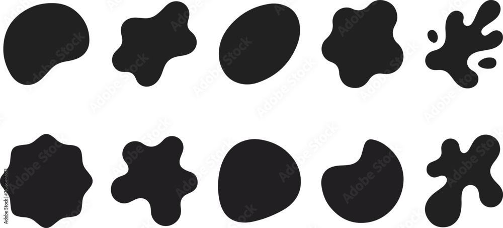 Fototapeta premium Black shapes on white background