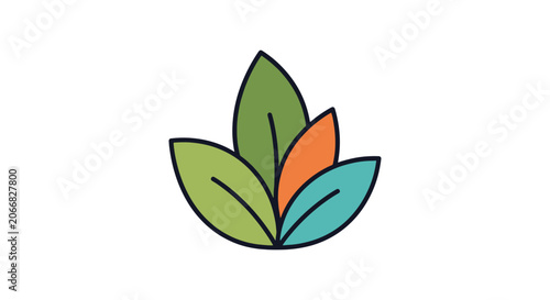 Organic line art leaves simple abstract pattern vector.eps