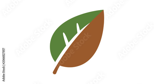 Organic product leaf badge clean simple shapes illustration.eps