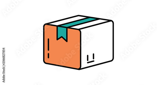 Package box icon Line art colorful abstract modern vector.eps