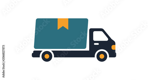 Package Delivery Truck Line modern abstract vector design.eps