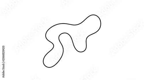 Abstract fluid shape on white background, organic form, minimalist design
