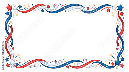 The Red Blue and White Patriotic Border.
