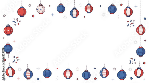 The Red Blue and White Christmas Ornaments.