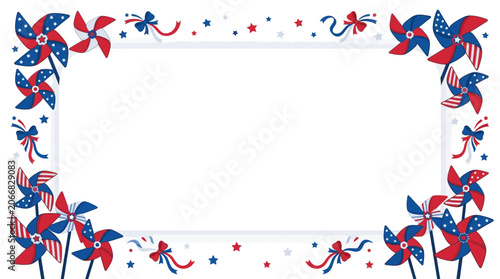 The Red White Blue Pinwheel Border Design.