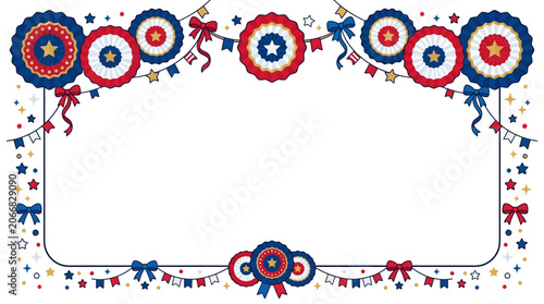 The Red White Blue Patriotic Border Frame.