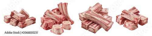 Fotografía Fresh Raw Beef Bones and Rib Pieces Collection for Soup Stock and Culinary Broth