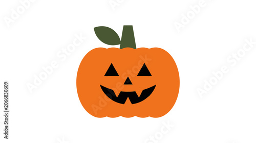 Happy Halloween Pumpkin Icon, Jack-o'-lantern Face, Autumn Celebration