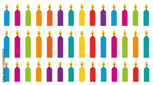Colorful Birthday Candles Pattern, Celebration Background