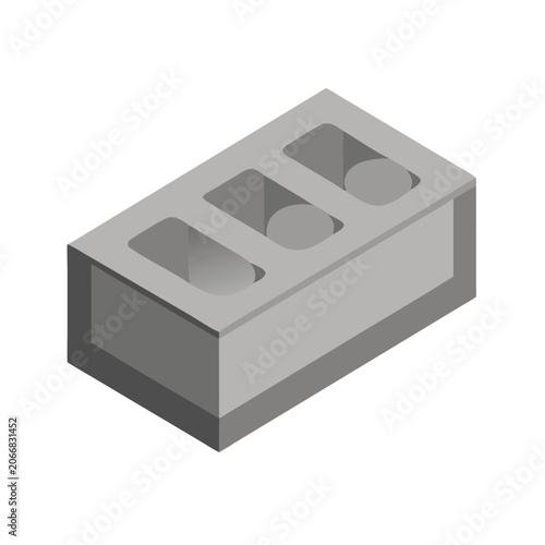 Foto Isometric gray concrete block illustrating construction or infrastructure with s