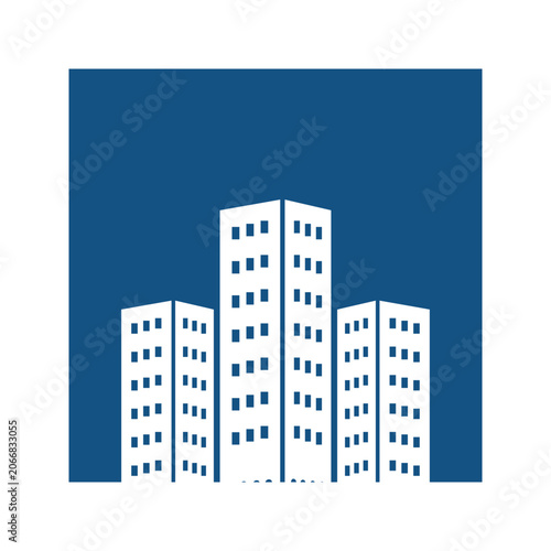 Modern Skyscrapers Symbol Urban Skyline Design