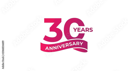 Modern vector illustration graphic design for a thirtieth anniversary celebration