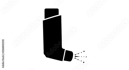 Asthma Inhaler Icon, Medical Device for Breathing Relief