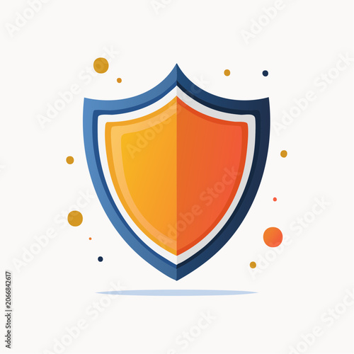 Shield Icon with Gradient Colors and Floating Dots