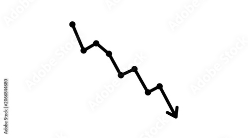 Downtrend Graph with Arrow, Business Decline, Stock Market Fall