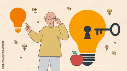 Cuadro en lienzo Unlocking New Ideas: Creative Thinking and Problem Solving Concept