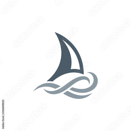 Minimalist ocean sail icon