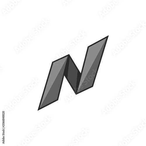 Geometric letter N logo modern brand mark.