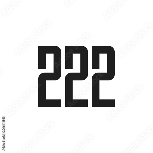 Geometric block typography of number 222.