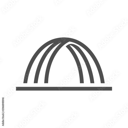 Abstract arched bridge or dome architectural symbol