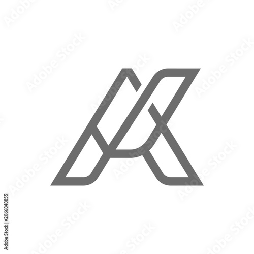 Grey minimalist linear letter A brand logo.