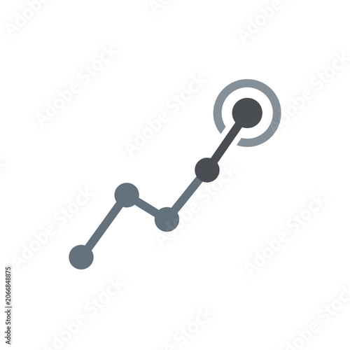 Rising line graph icon with target endpoint.