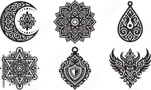 Foto Sacred Geometry Mandala Tattoo Vector Design Elements