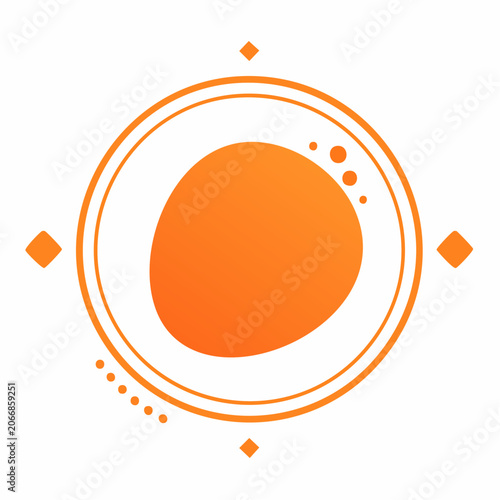 Abstract Orange Circle with Dots and Diamonds