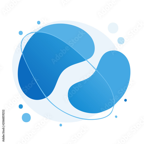 Abstract infinity symbol in blue and cyan