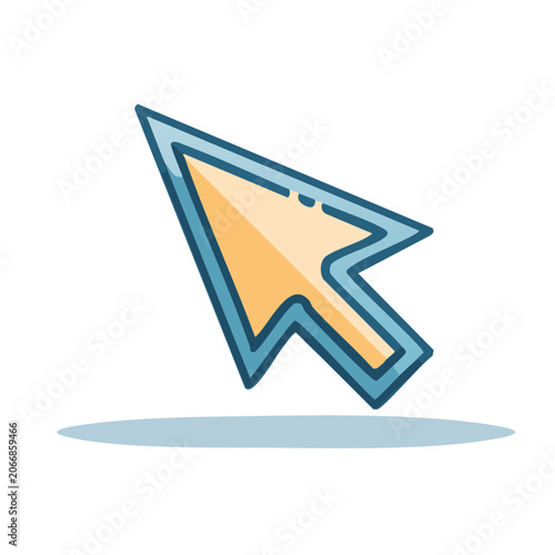 Cursor icon with yellow and blue colors