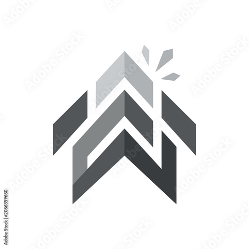 Minimalist architectural upward arrow symbol for business growth