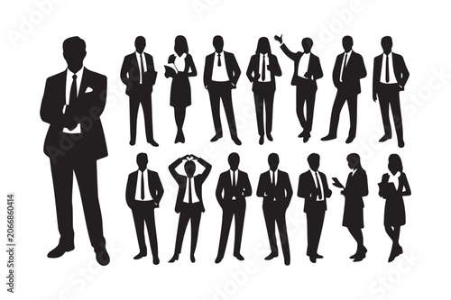 Professional Business People Silhouettes Set for Corporate Projects