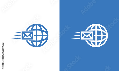 Canvas Print Global Email Delivery Fast Communication Worldwide Concept.