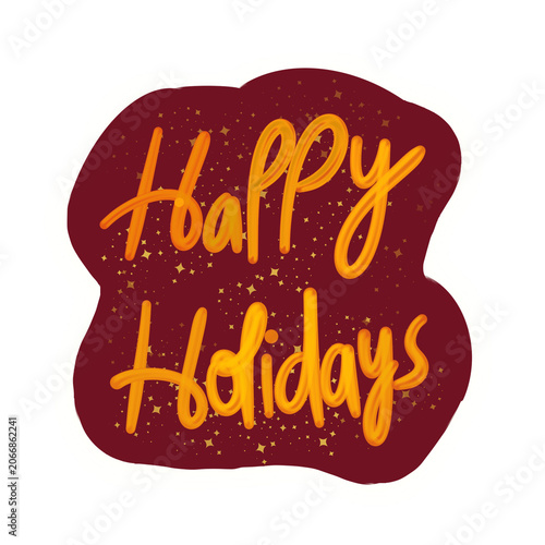 Happy holidays typography in gold ink 