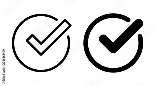 Two checkmarks in circles are shown side by side for comparison