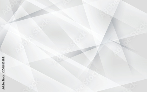 Minimalist white abstract background with overlapping geometric triangular layers.