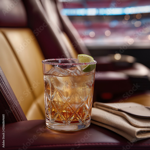 empty seats in a theater, luxury drink