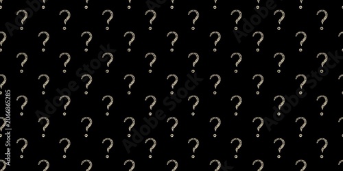Tablou pe pânză Dark mode seamless pattern featuring stylized question marks
