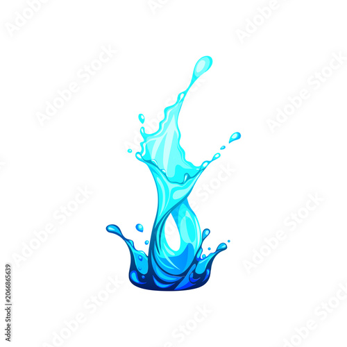 Realistic Water Splash Isolated Transparent Liquid Burst Dynamic Flow vector illustration