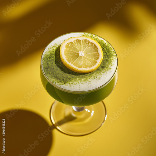 Lemon Matcha Vodka Cocktail