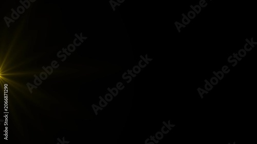 Golden magic sparkle line animation with glittering star dust and luminous comet trace, glowing particles swirling through the dark, luxury fairy wand trail effect on black background in 4k
