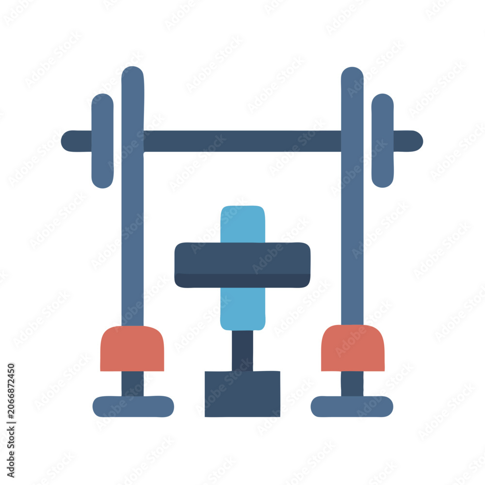 Fototapeta premium Flat illustration of weight lifting equipment on black background