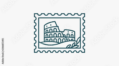 Black and white line art of a house outline.